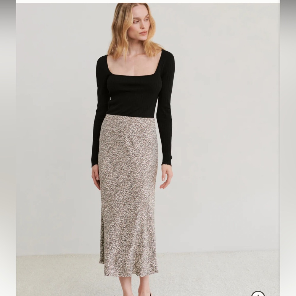 Leopard slip skirt